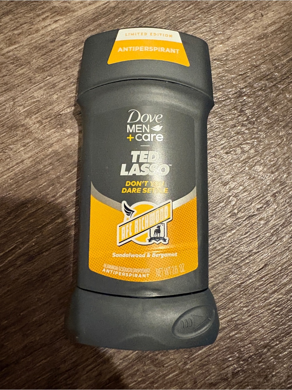NWT Ted Lasso Sandalwood & Bergamot Antiperspirant - Gray/Yellow